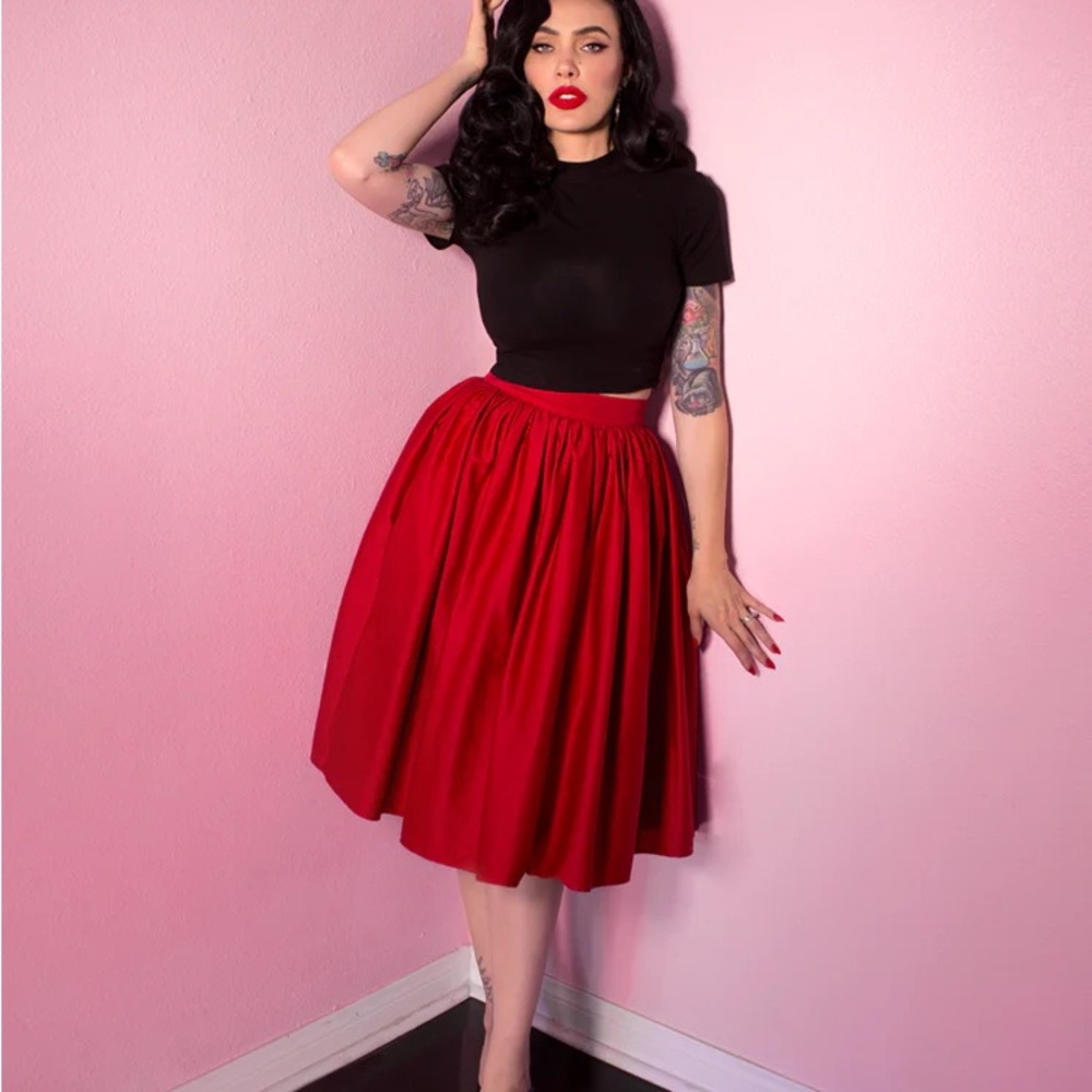 Vixen Red Swing Skirt